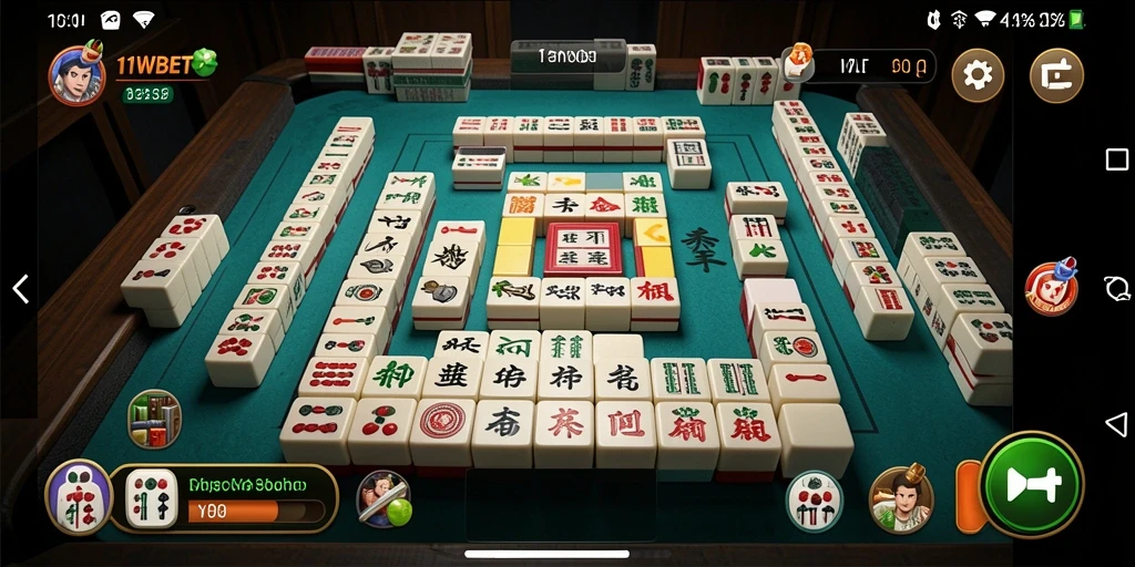 Tampilan gameplay seru dari 11WBET yang menampilkan tantangan Mahjong.