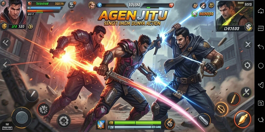 Tangkapan layar AGENJITU menampilkan aksi pertarungan yang seru dan cepat.