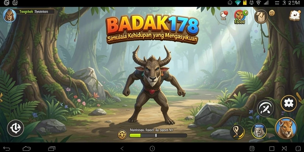 Screenshot menunjukkan pemain menjelajahi dunia Simulation dalam BADAK178.