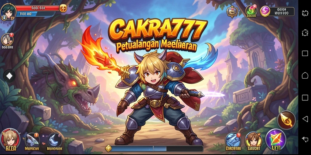 Screenshot utama CAKRA777 menampilkan aksi seru dalam gameplay Anime.