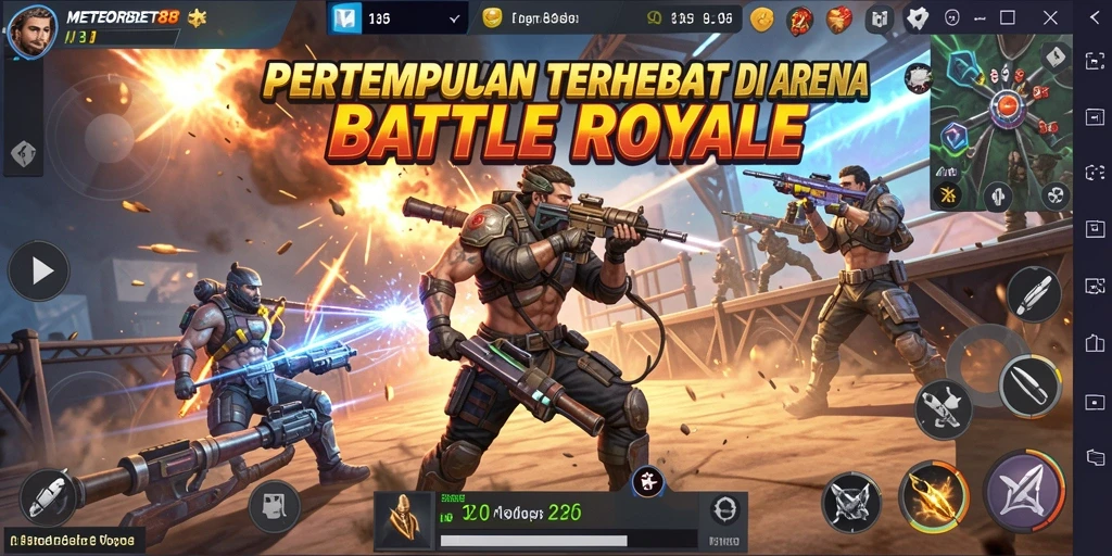 Tampilan gameplay seru di METEORBET88 dengan pertempuran intens.