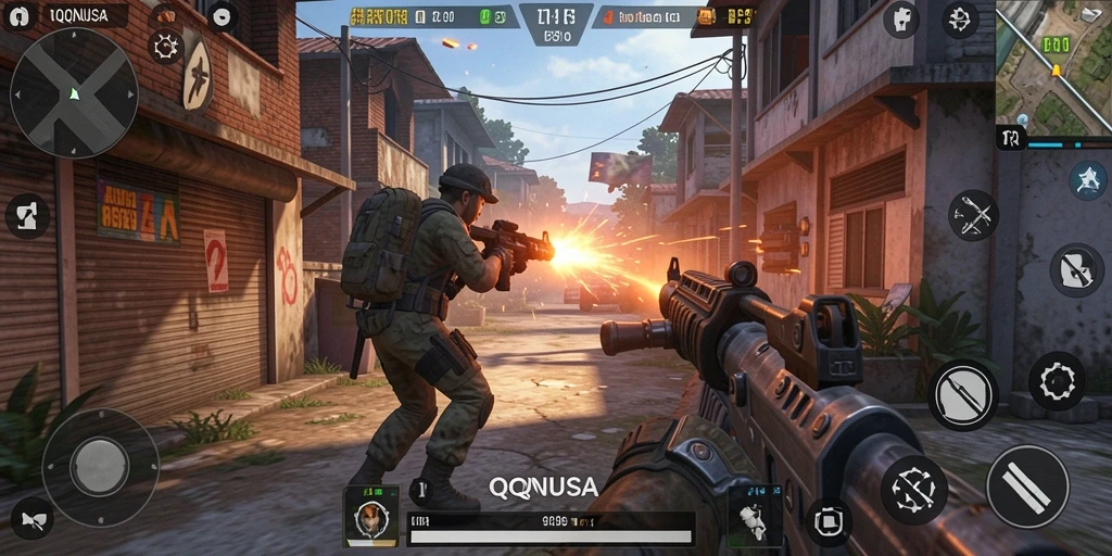 Screenshot menampilkan pertempuran intens di QQNUSA.