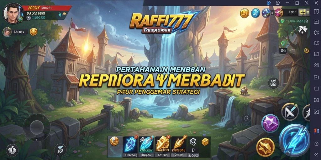 Tampilan gameplay menara pertahanan RAFFI777 dengan aksi seru.