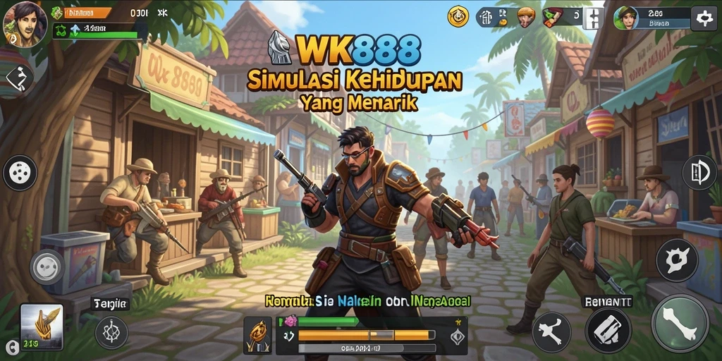 Tangkapan layar gameplay WK888 menunjukkan interaksi mendalam antara karakter.